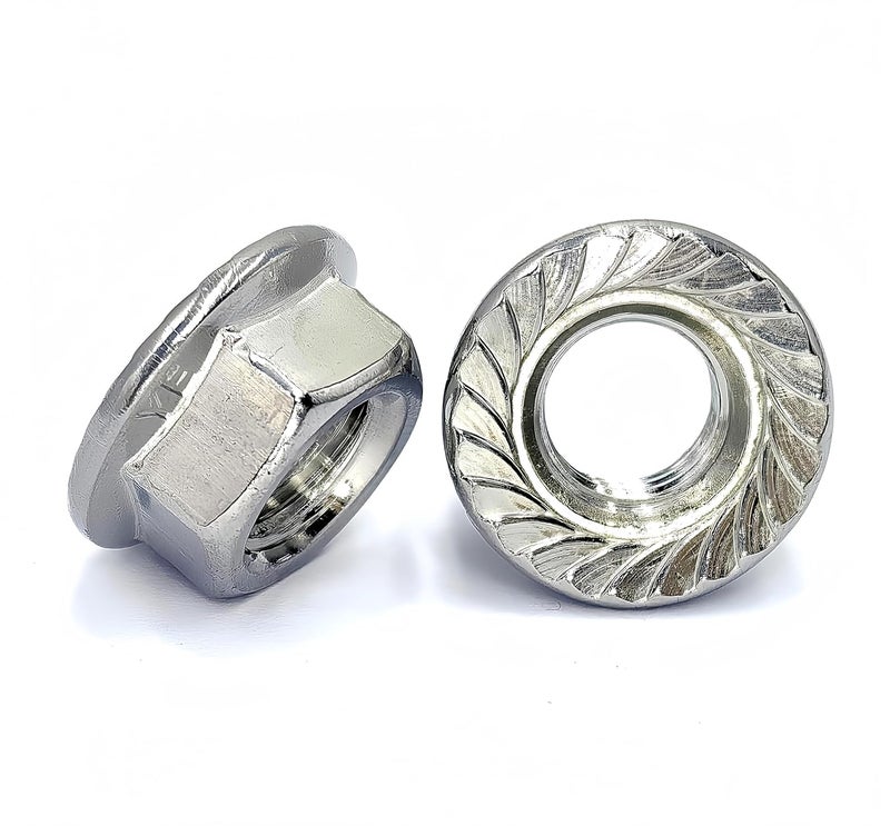 heyday 3/8-16 Serrated Flange Hex Lock Nuts 25 Pcs 304 Stainless Steel 18-8, Full Thread, Hex Drive, Bright Finish - Image 3